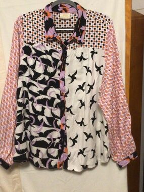 Maeve  by Anthropologie boho multiprint loose fit blouse